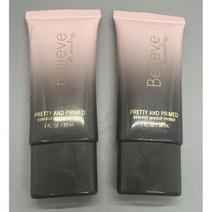 Believe Beauty Pretty and Primed - Stay Put Makeup- 1 Oz Tube 2 Pack New Sealed